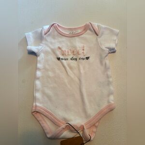 Chick Pea Pink and White Bodysuit Soft Cotton Snap Closure